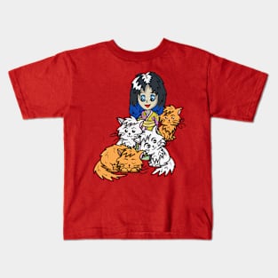 Crazy Cat Lady in a Kimono Kids T-Shirt